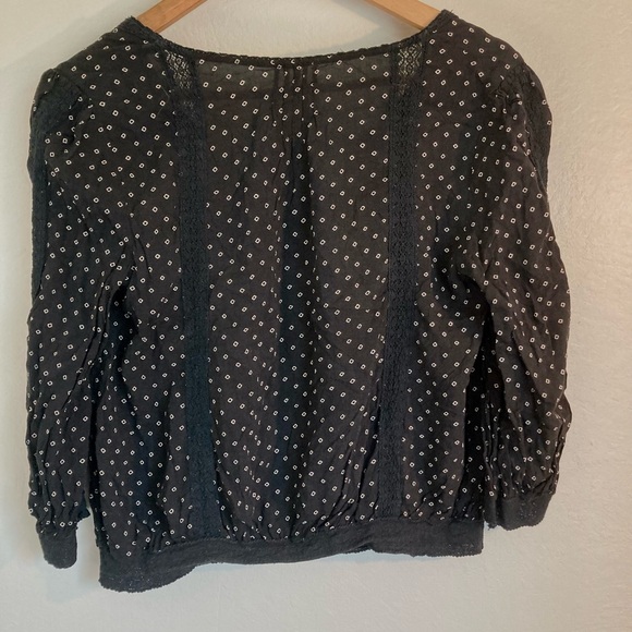 Free People Button Front Peasant
Blouse Black Size (M) - Picture 2 of 7